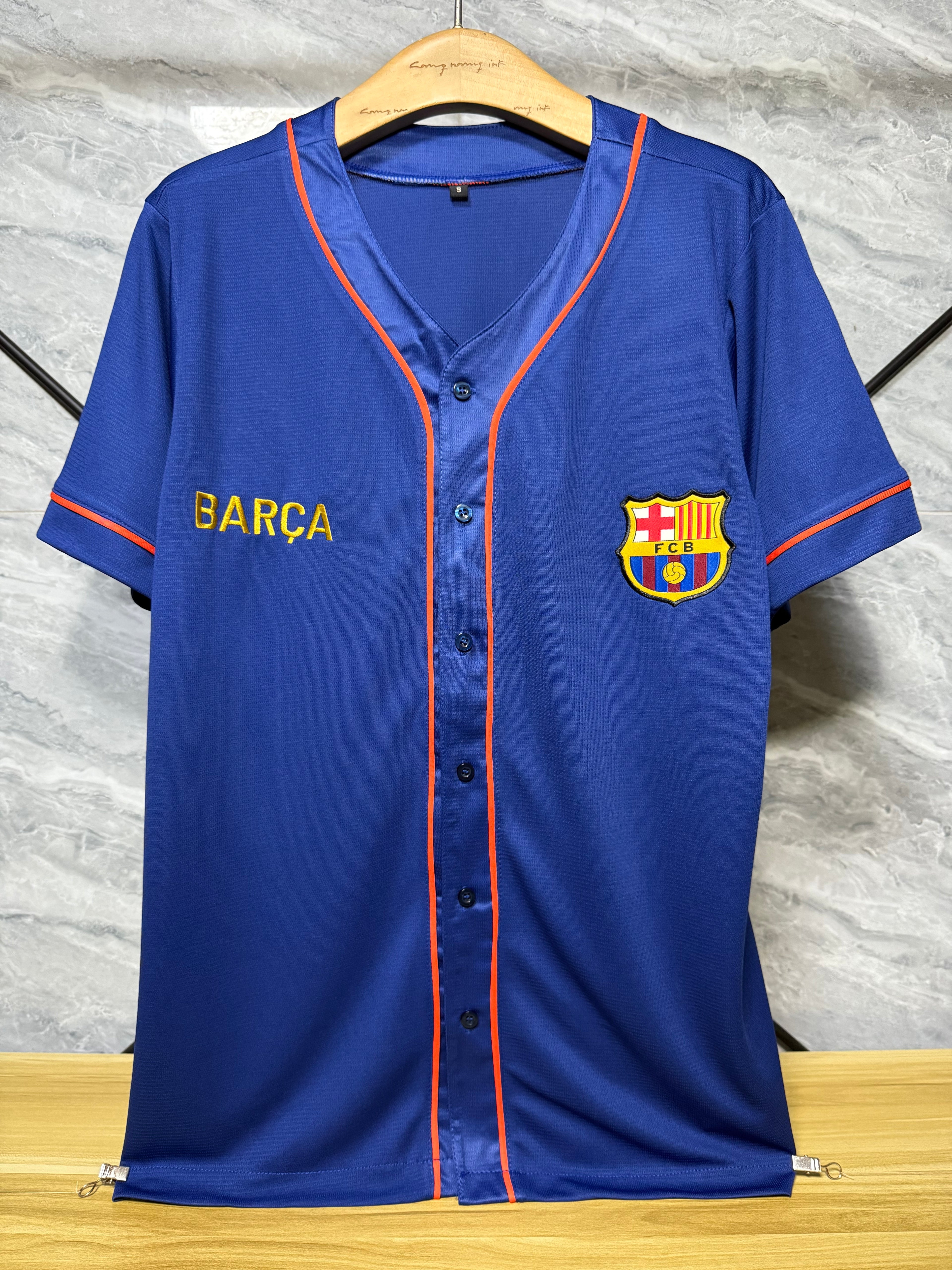 实绣款 巴萨棒球服宝蓝玩家版本