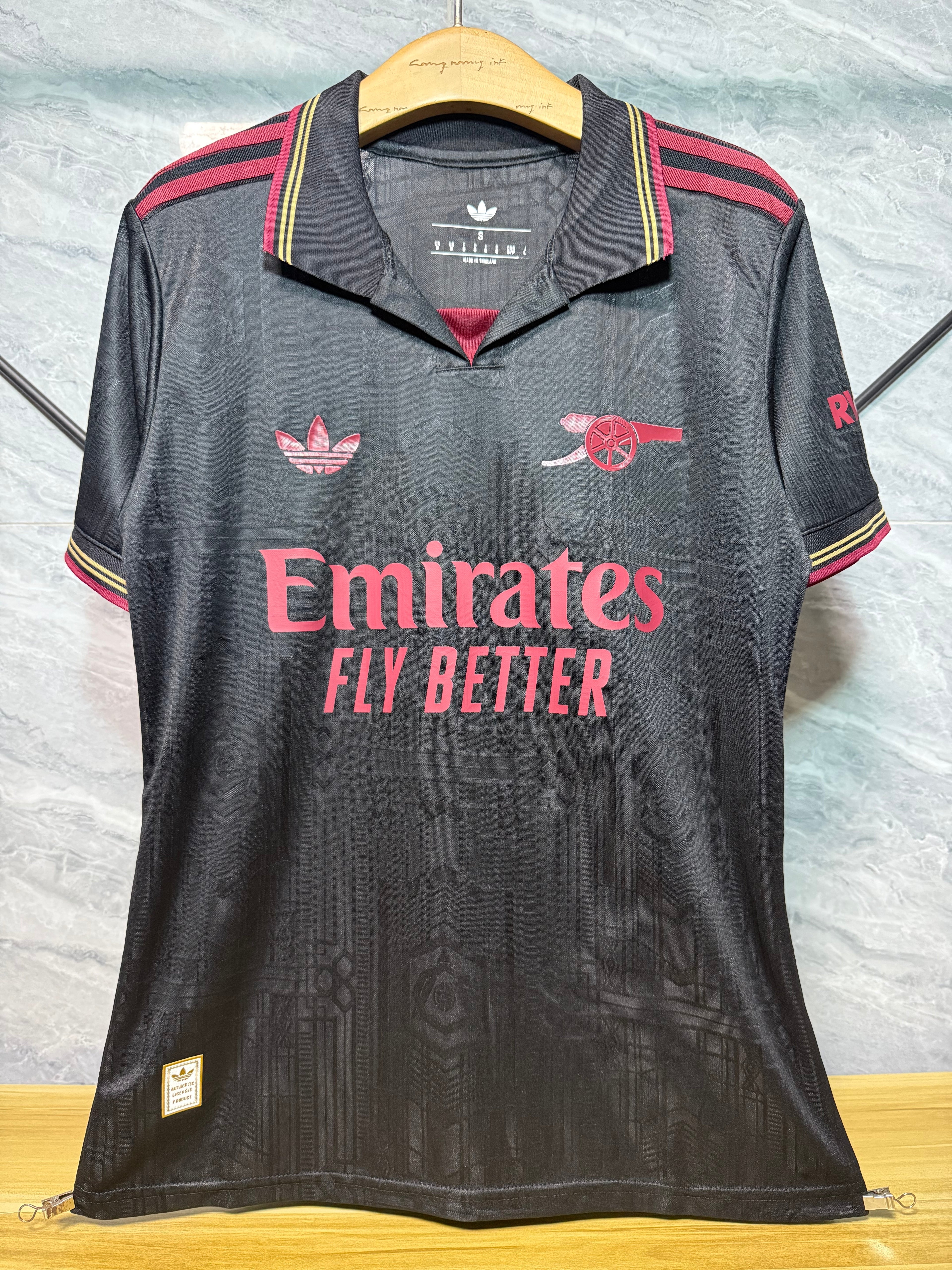 25-26阿森纳二客仿真版经典黑玩家版本