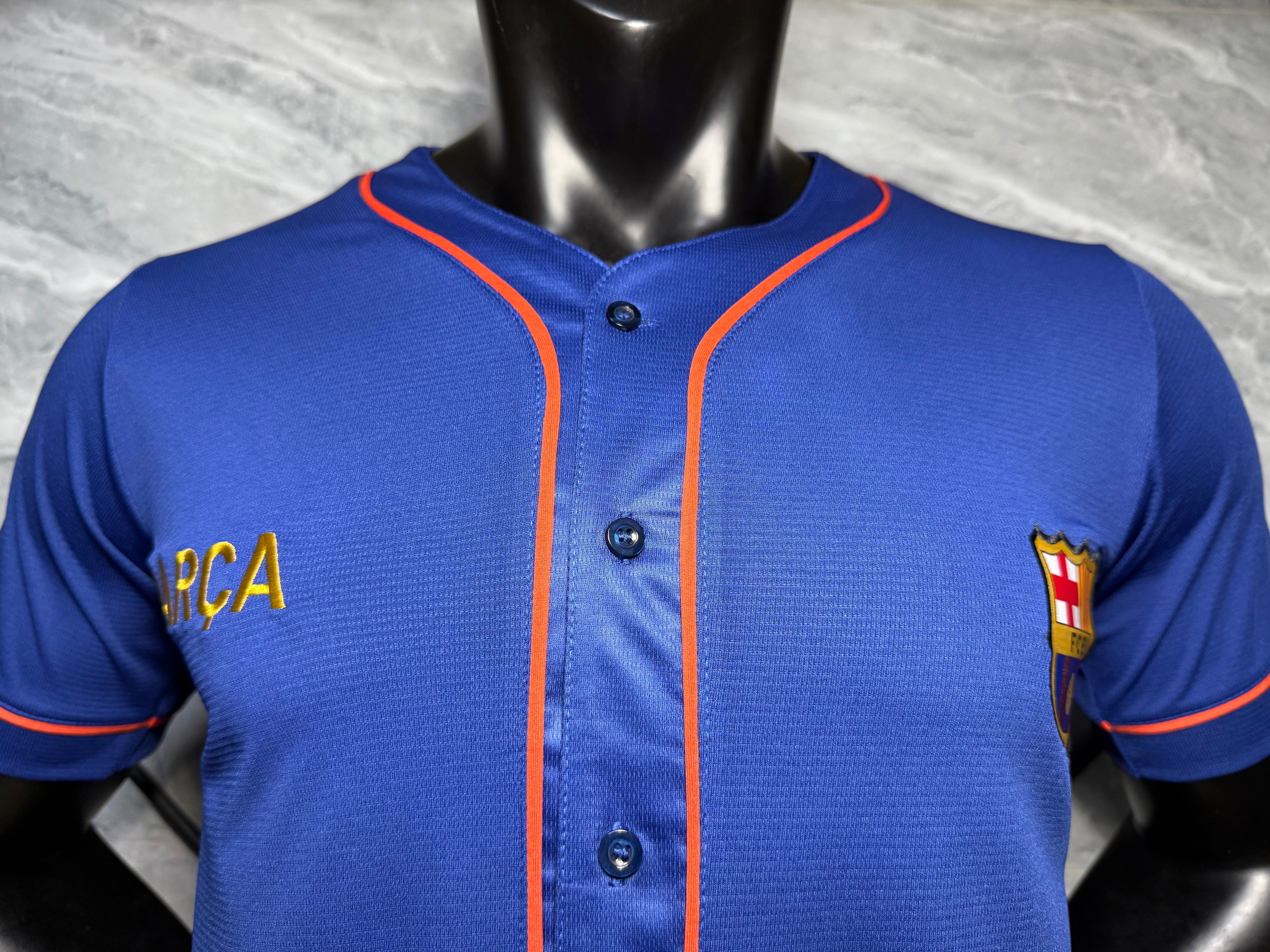 实绣款 巴萨棒球服宝蓝玩家版本