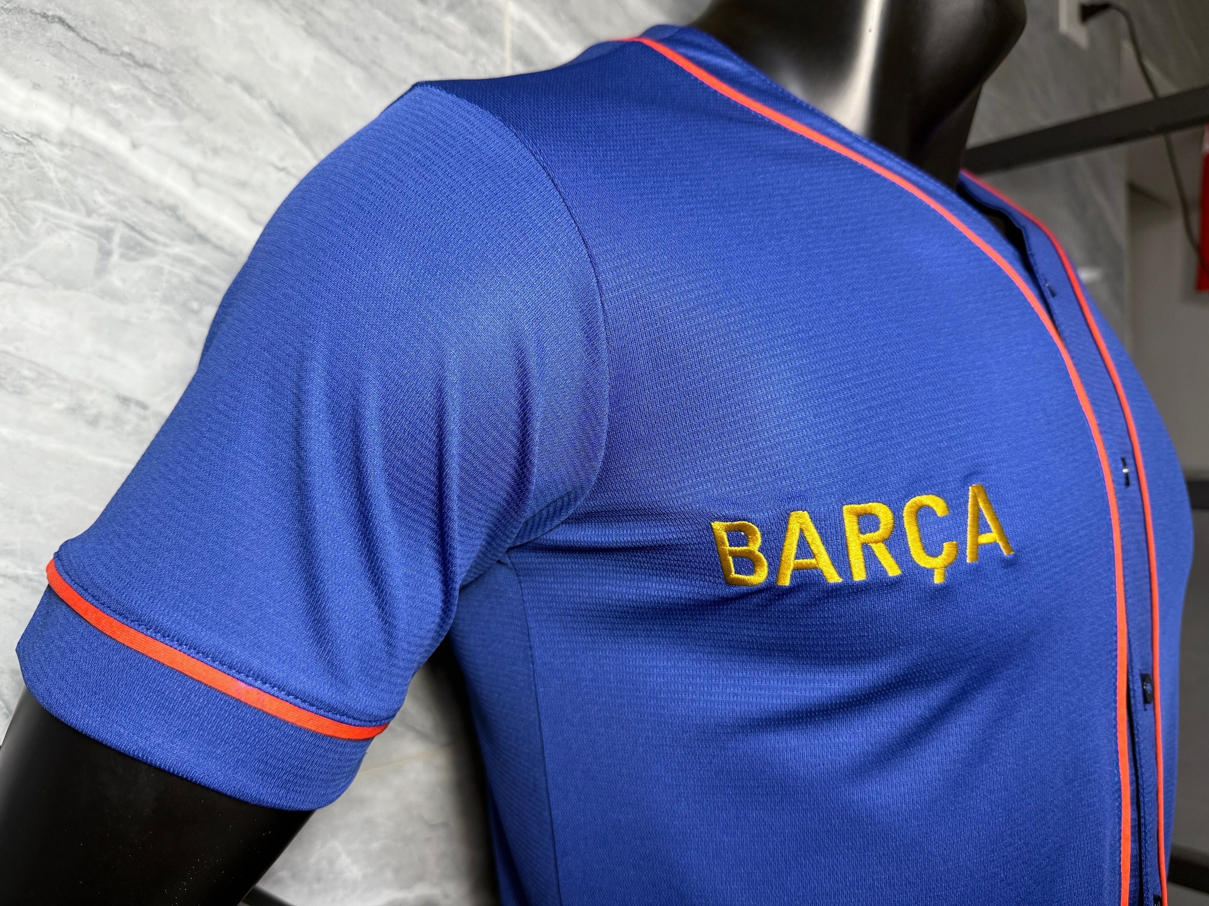 实绣款 巴萨棒球服宝蓝玩家版本