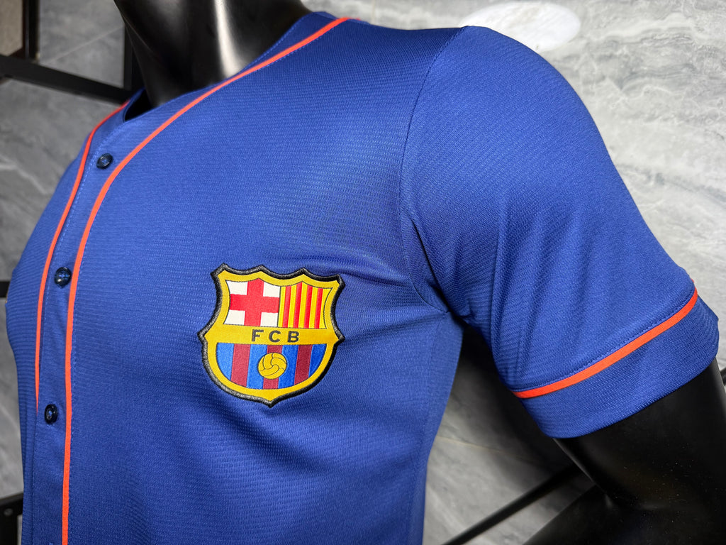 实绣款 巴萨棒球服宝蓝玩家版本