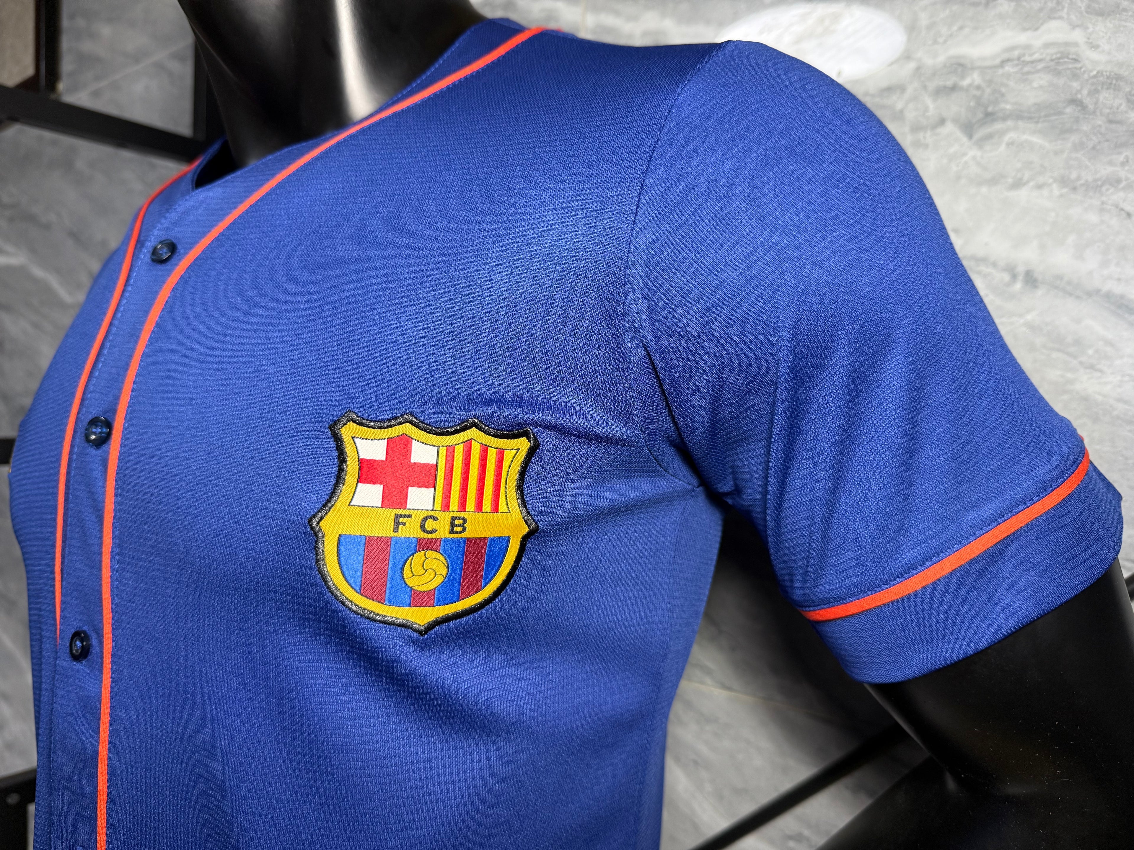 实绣款 巴萨棒球服宝蓝玩家版本